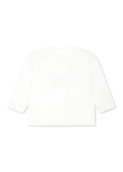 Moschino Kids Blusa Panna con Stampa Logo Teddy Bear per Neonati