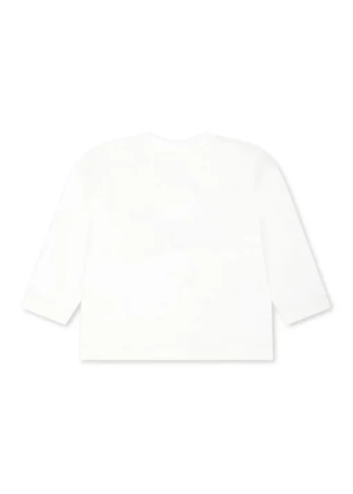 Moschino Kids Blusa Panna con Stampa Logo Teddy Bear per Neonati