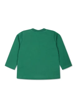 Moschino Kids Blusa Verde con Stampa Logo Teddy Bear per Neonati