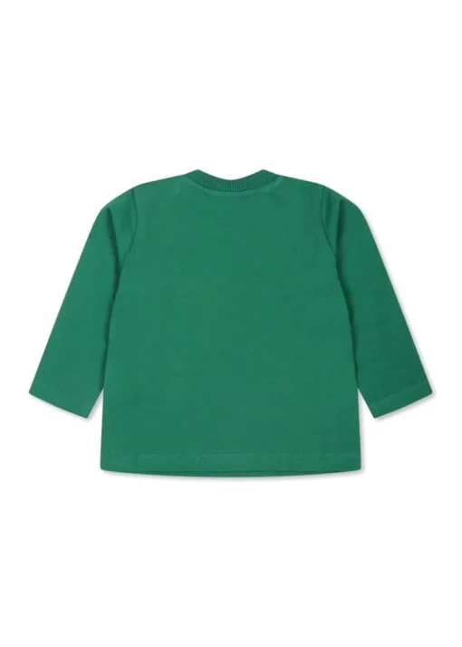 Moschino Kids Blusa Verde con Stampa Logo Teddy Bear per Neonati