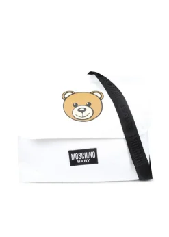 Moschino Kids Borsa Mamma Panna Teddy Bear con Fasciatoio per Neonati