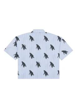 Moschino Kids Camicia a Righe con Stampa Monkey per Bambini
