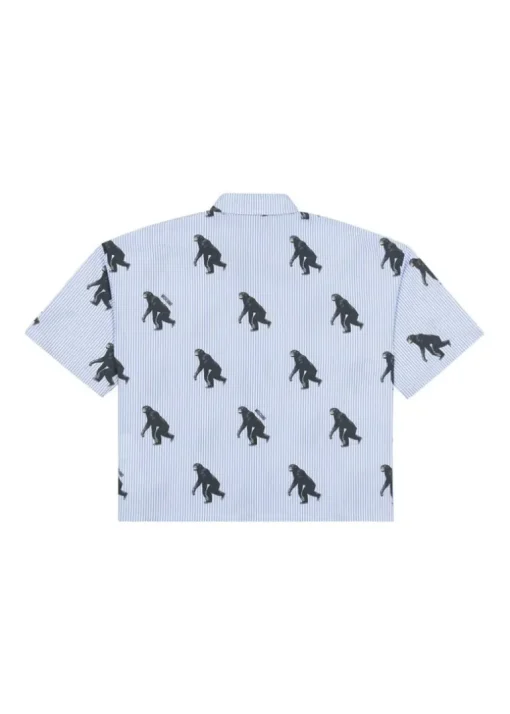 Moschino Kids Camicia a Righe con Stampa Monkey per Bambini