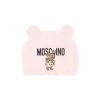 Moschino Kids Cappellino Rosa con Stampa Logo Teddy Bear per Neonate