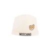 Moschino Kids Cappello Beige con Logo Teddy Bear per Neonati