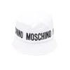 Moschino Kids Cappello Bucket Bianco con Stampa Logo