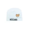 Moschino Kids Cappello Celeste con Logo Teddy Bear per Neonati