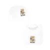 Moschino Kids Cappello con Bavetta Bianca con Toy per Neonati