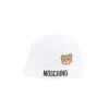 Moschino Kids Cappello Panna con Logo Teddy Bear per Neonati