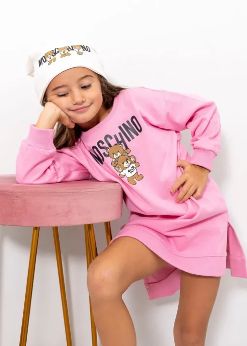 Moschino Kids Cappello Panna con Teddy Bear