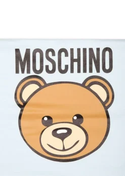 Moschino Kids Coperta Celeste con Teddy Bear per Neonati