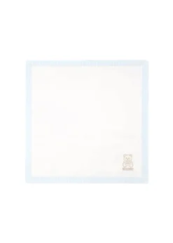 Moschino Kids Coperta Panna/Celeste a Righe per Neonati