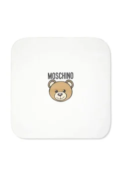 Moschino Kids Coperta Panna con Teddy Bear per Neonati