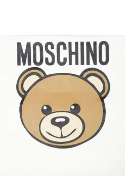 Moschino Kids Coperta Panna con Teddy Bear per Neonati