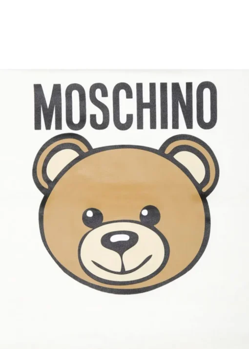 Moschino Kids Coperta Panna con Teddy Bear per Neonati