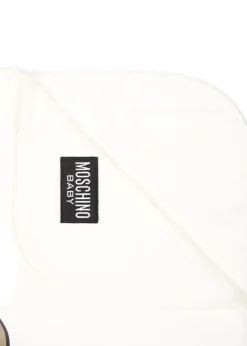 Moschino Kids Coperta Panna con Teddy Bear per Neonati