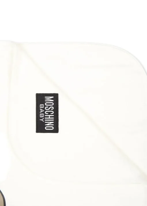 Moschino Kids Coperta Panna con Teddy Bear per Neonati