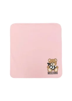 Moschino Kids Coperta Rosa con Stampa Toy per Neonate