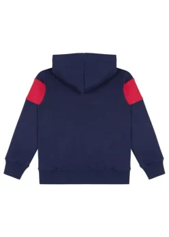 Moschino Kids Felpa Blu con Cappuccio con Logo per Bambini