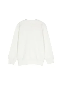 Moschino Kids Felpa Girocollo Bianca con Stampa per Bambini