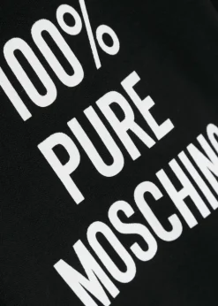 Moschino Kids Felpa Nera Girocollo con Stampa per Neonati