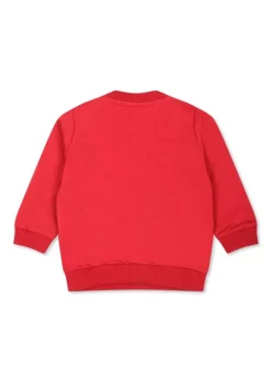 Moschino Kids Felpa Rossa con Logo Teddy Bear per Neonati