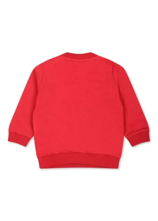 Moschino Kids Felpa Rossa con Logo Teddy Bear per Neonati