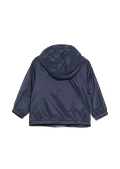 Moschino Kids Giubbino a Vento Navy con Stampa Toy per Neonati