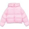 Moschino Kids Giubbino Rosa con Intarso Logo per Bambine