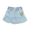 Moschino Kids Gonna Denim con Applicazione Teddy per Neonate