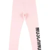 Moschino Kids Leggings Rosa con Logo per Bambine