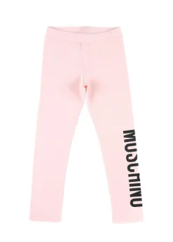 Moschino Kids Leggings Rosa con Logo per Bambine