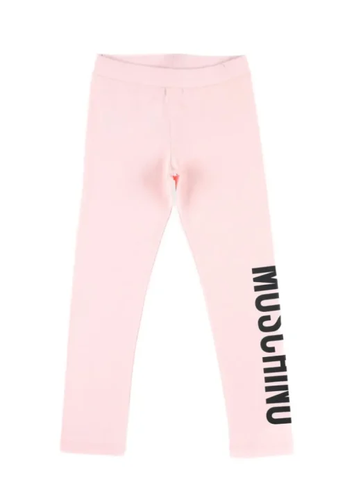 Moschino Kids Leggings Rosa con Logo per Bambine