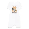 Moschino Kids Pagliaccetto Bianco con Stampa Toy per Neonati