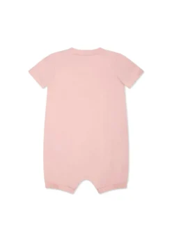 Moschino Kids Pagliaccetto Rosa con Stampa Colorful per Neonate