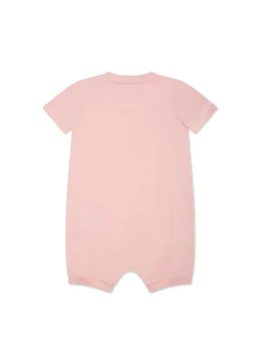 Moschino Kids Pagliaccetto Rosa con Stampa Colorful per Neonate