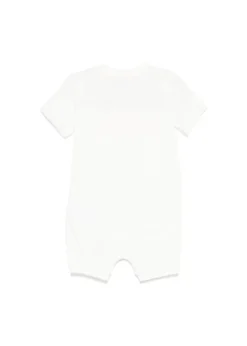 Moschino Kids Pagliaccetto Panna con Stampa Colorful per Neonate