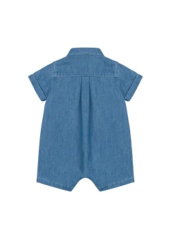 Moschino Kids Pagliaccetto in Denim con Stampa per Neonati