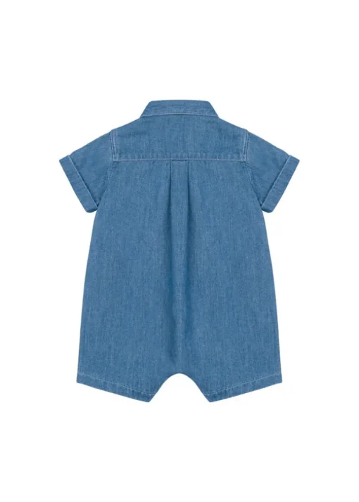 Moschino Kids Pagliaccetto in Denim con Stampa per Neonati