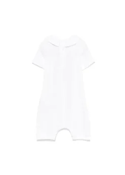 Moschino Kids Pagliaccetto Bianco con Stampa Toy per Neonati