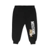 Moschino Kids Pantaloni in Tuta Neri con Teddy Bear per Neonati