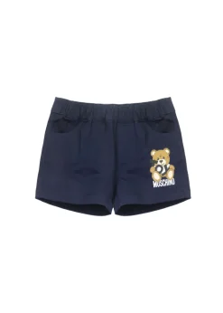 Moschino Kids Shorts Blu Navy con Stampa Toy per Neonati