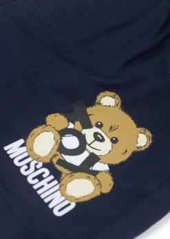 Moschino Kids Shorts Blu Navy con Stampa Toy per Neonati