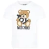 Moschino Kids T-shirt Bianca con Stampa Toy per Bambini