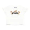 Moschino Kids T-shirt Bianca con Stampa per Neonate