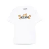 Moschino Kids T-shirt Bianca con Stampa Teddy per Neonati