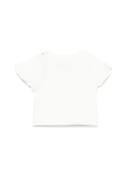 Moschino Kids T-shirt Bianca con Stampa per Neonate