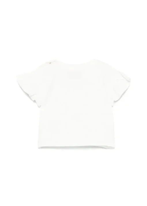 Moschino Kids T-shirt Bianca con Stampa per Neonate