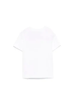 Moschino Kids T-shirt Bianca con Stampa Teddy per Neonati