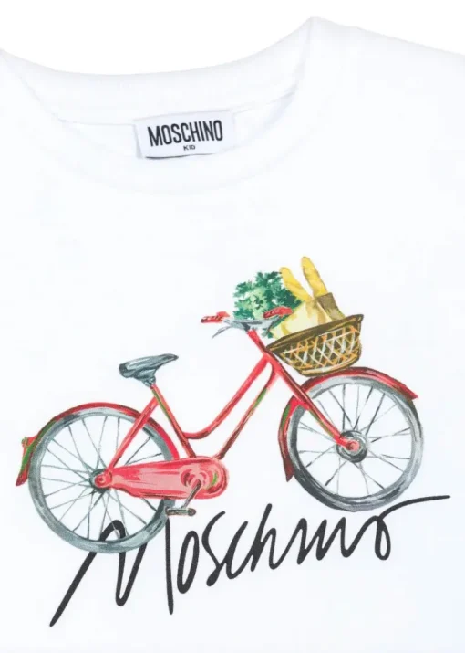 Moschino Kids T-Shirt Bianca con Stampa per Bambine